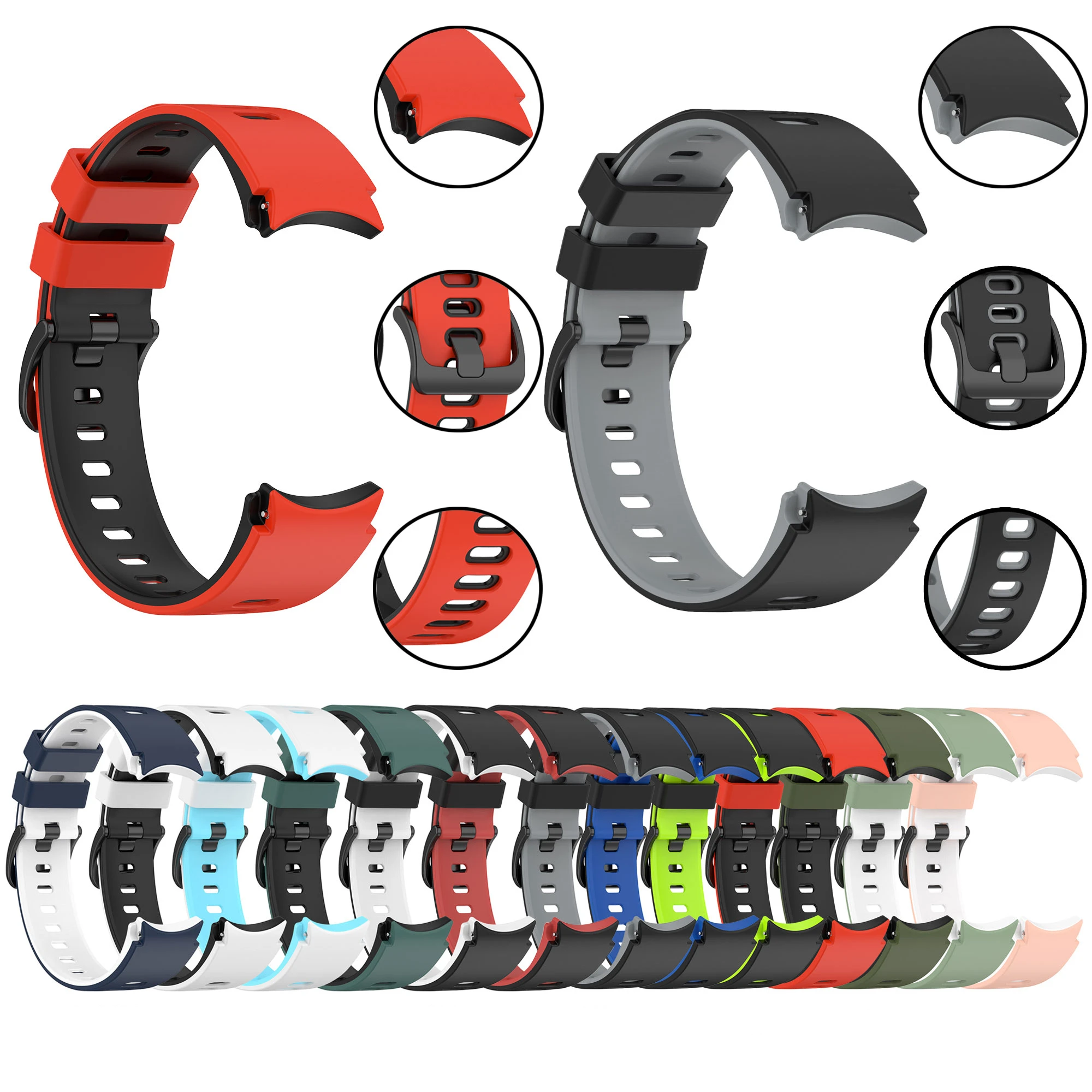 Premium 20mm Silicone Sports Watch Band - Universal Fit Strap