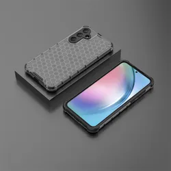 Honeycomb Shockproof TPU Armor PC Phone Case Cover for Samsung A25 5G (Black)