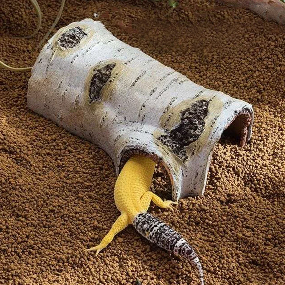 Pets Lizard Turtle Reptile Hide Cave Habitat Shelter Resin Tree Bark Amphibians Landscape Aquarium Dodge Hole Decoration