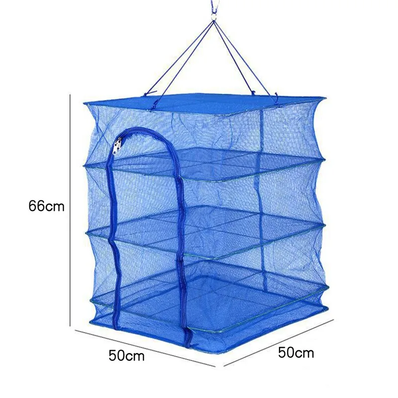 4-Layers Drying Fishing Net Foldable Hanging Vegetable Fish Dishes Dryer Bag Hanger Fish Fishing Flowers Buds Plants Organizer 6