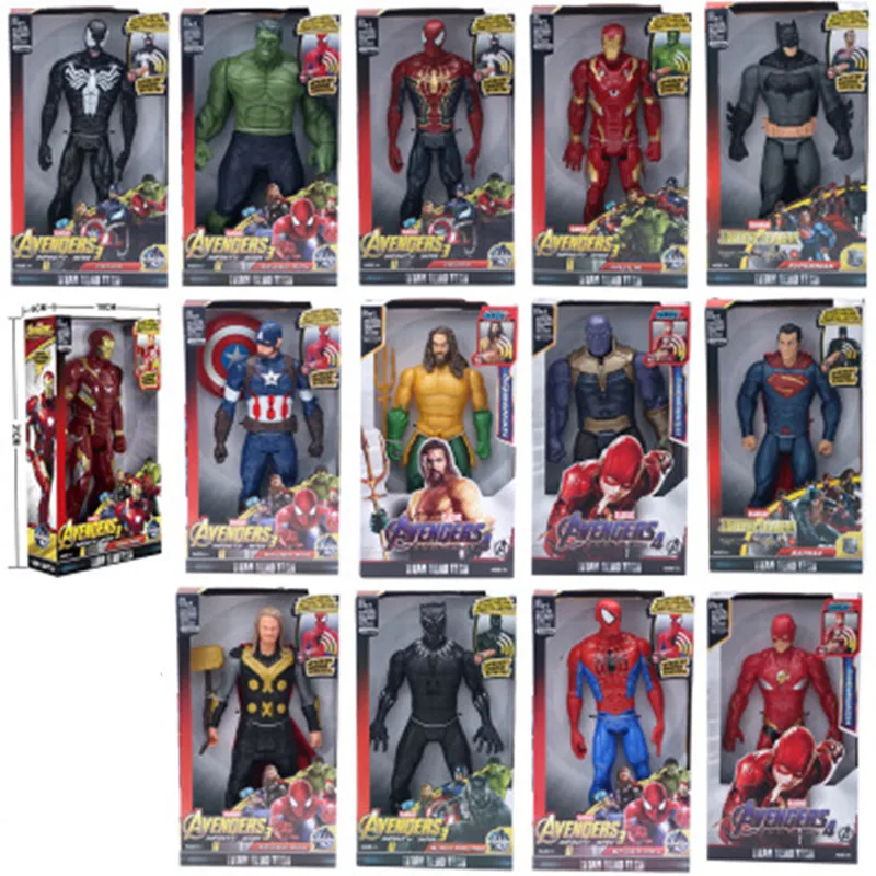 Figuras de acción de los vengadores de Marvel, muñecos de 30cm, Spiderman,  Thanos, Hulk, Iron Man, Capitán América, Thor, Pantera Negra Fivean unisex