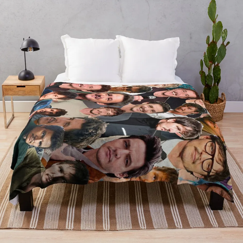 

Pedro Pascal Photo Collage Throw Blanket Heavy Blanket Fashion Sofa Blankets