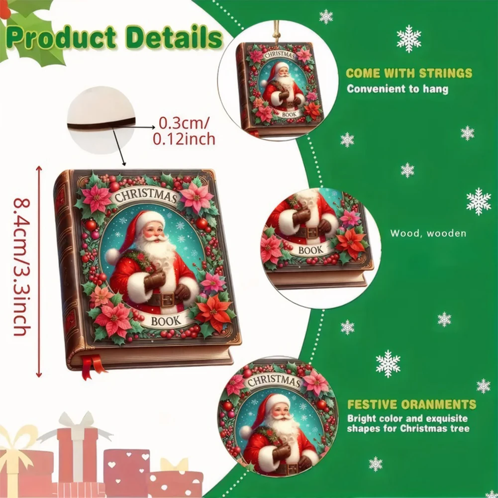 36/45pcs Christmas Wooden Hanging Ornaments Christmas Tree Ornaments Christmas Wooden Pendants for Home Decorations