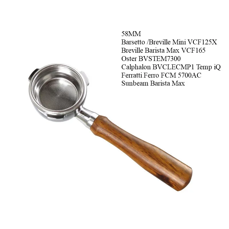 58mm 3 Nails Coffee Bottomless Portafilter Filter Holder For GeviE020DE/Barsetto/Oster Breville Mini VCF-125X Barista Max