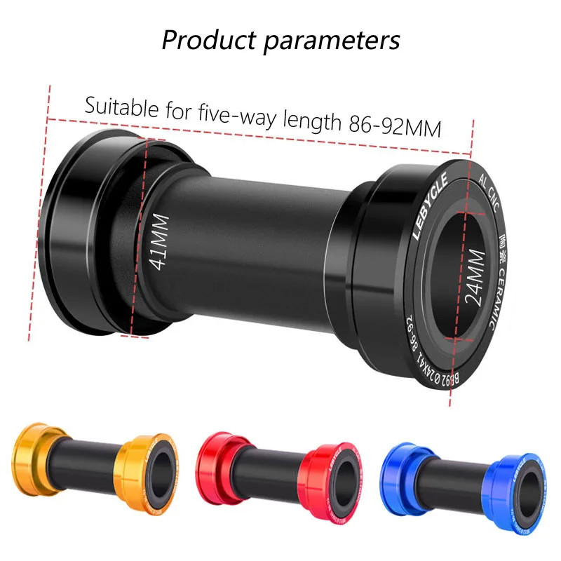 Bicycle Bottom Bracket Mtb Road Bike Bottom Bracket Press-In BB 86-92mm Bicycle Axis Ceramic Bearing Bicycl Crankset Central Shaft Shimano/Sram/GXP