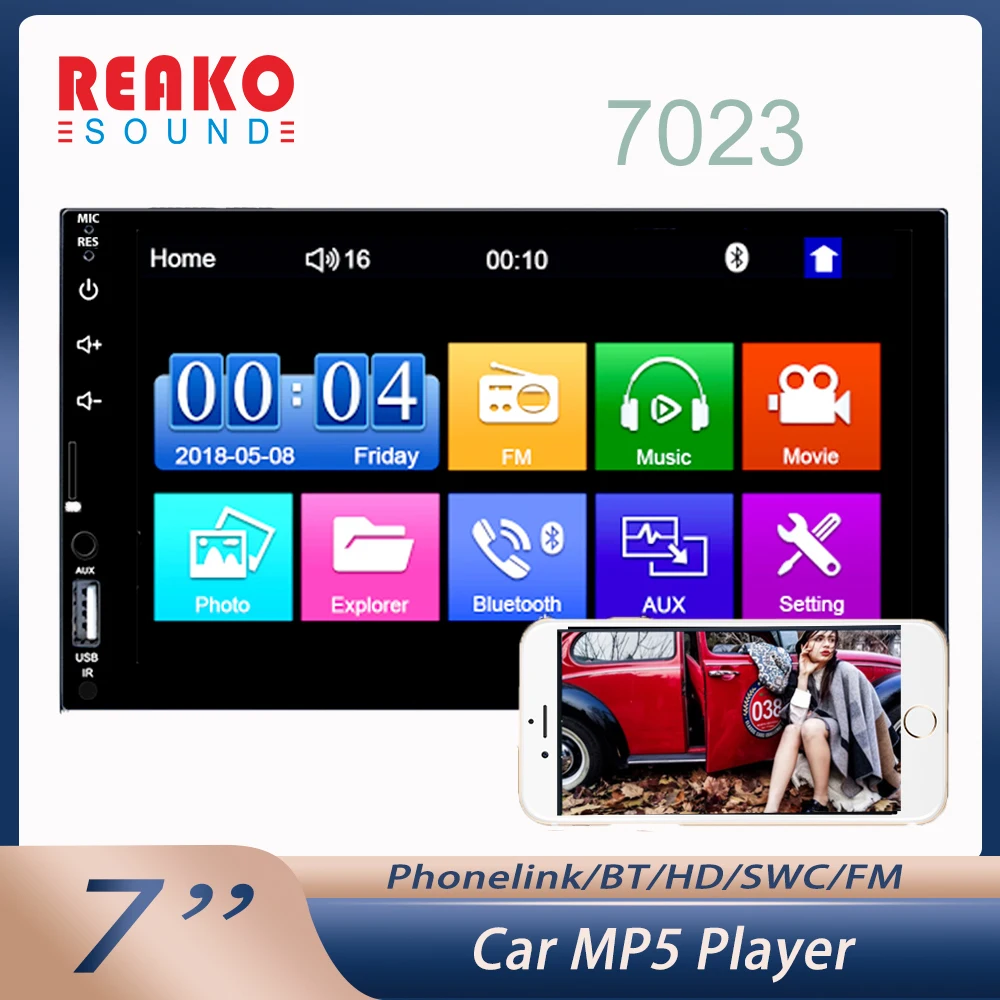 REAKOSOUND 2 din Car Radio 7" HD Autoradio Multimedia Player Touch