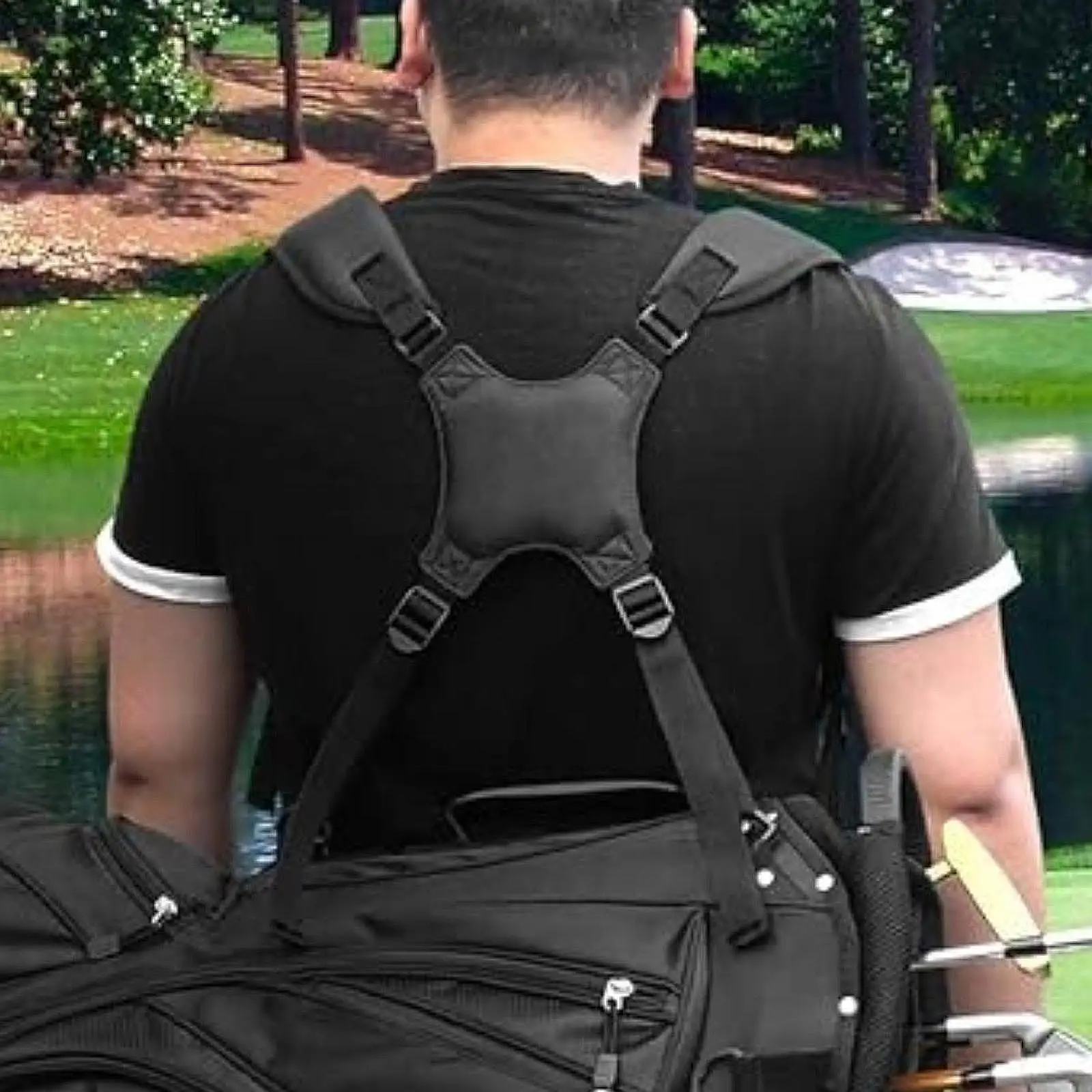 Golf Bag Double Shoulder Straps, Portable Lightweight Comfortable Adjustable Golfing Accessories Golf Bag Strap, Replacement