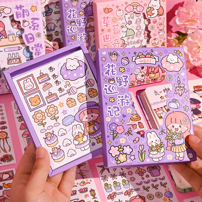 50 Pcs Cute Cartoon Girls Animal Decoration Scrapbooking Stickers Journaling Scrapbook Kid Diy Diy Arts Crafts kawaii stickers