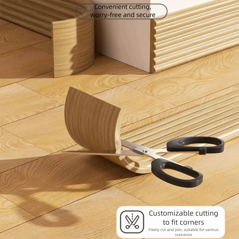 High Quality Thickened Wall Baseboard Anti-collision Self Adhesive Skirting Line 3D Soft Decoration Strips Bedroom