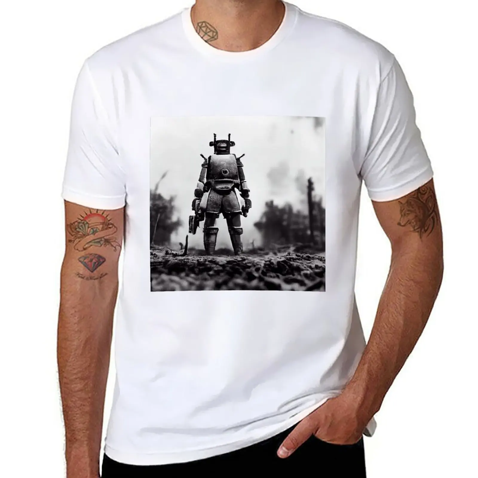 

New The Old Robot War - Number 9 T-Shirt black t shirts korean fashion mens t shirts casual stylish