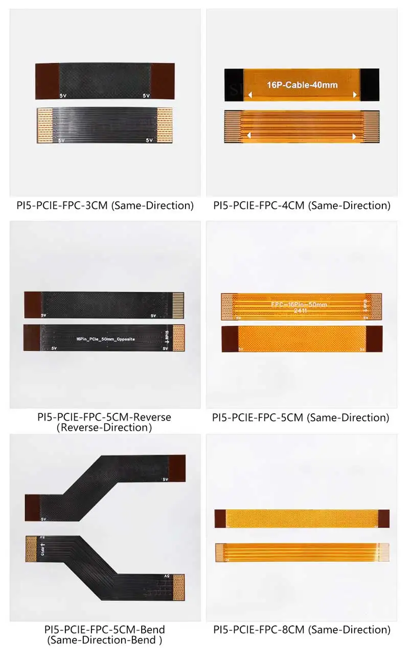 M.2 NVMe SSD�� 90R ���� ��Ī ������ ���� Raspberry Pi 5 PCIE FPC ���̺�