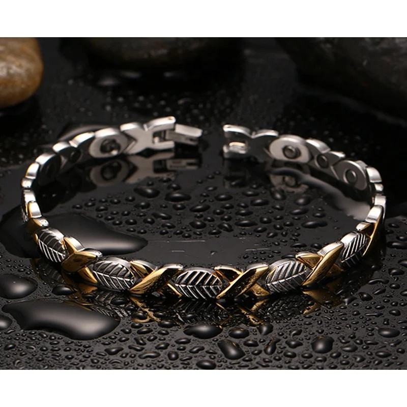 

Custom quantum magnetic bracelet health energy magnet clasp therapy health titanium magnetic bracelet men