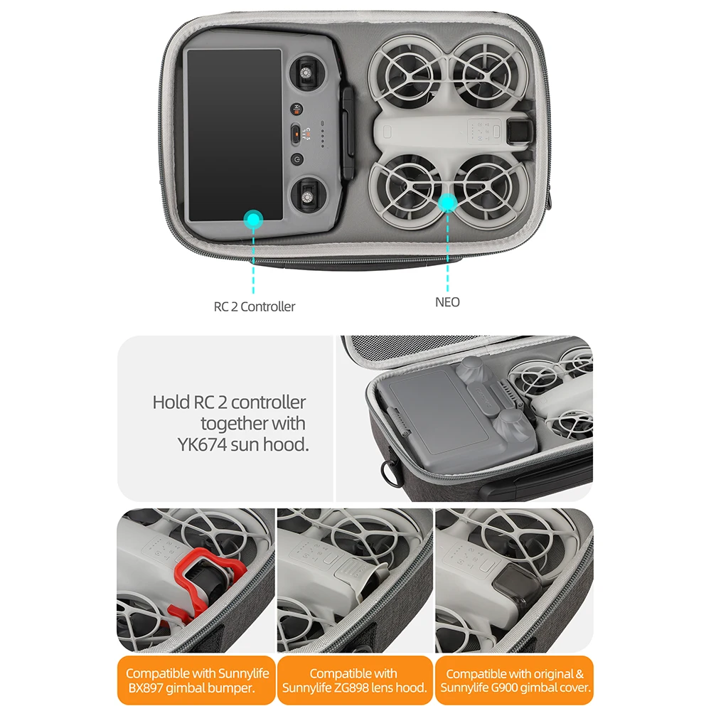 For DJI NEO Pouch For RC 2 Remote Control For DJI NEO Handheld Flight Camera Kit Pack For DJI NEO Protective Case
