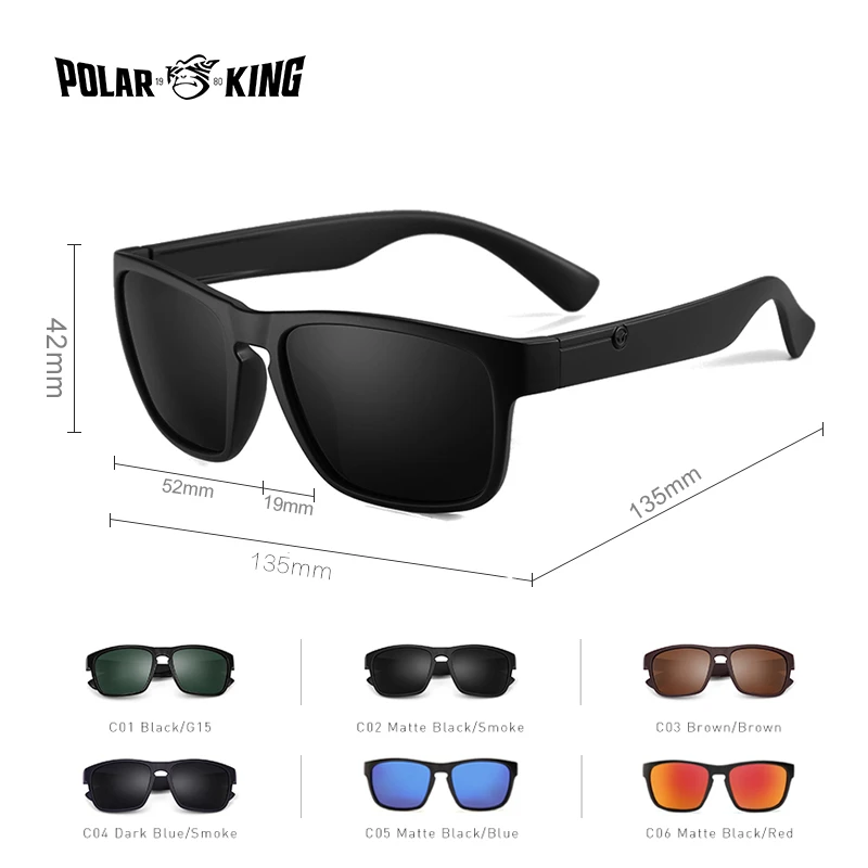 Polarized sports glasses POLARKING brand polarized sunglasses for men plastic fashion square driving travel uv protection glasses