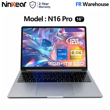 Ninkear N16 Pro Laptop PC Computer 16 inch 2.5K 120Hz IPS Intel Core i7-12700H 16GB DDR4 1TB SSD Windows 11 High Performance Gaming Business Laptop Portable Notebook for Office Study Work
