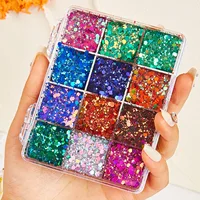 12 Colors Face Chunky Glitter Makeup Body Glitter Gel Holographic Sequins Makeup Glitter Gel for Bar Festival Party 1