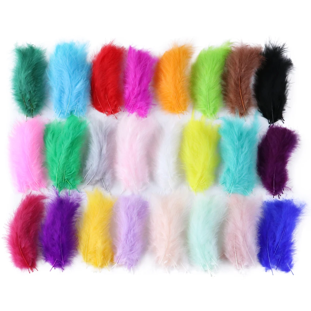 4-6 Inches Natural Turkey Marabou Feathers Fluffy 50 PCS For Wedding Dress DIY Jewelry Decoration Decorative Accessories Feathers craft feathers natural feathers turkey feathers