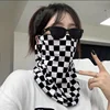 Original Full Face Sun Protection Face Mask Neck Protector Integrated Riding Face Cover Trendy Checkered Motorcycle Towel Unisex
