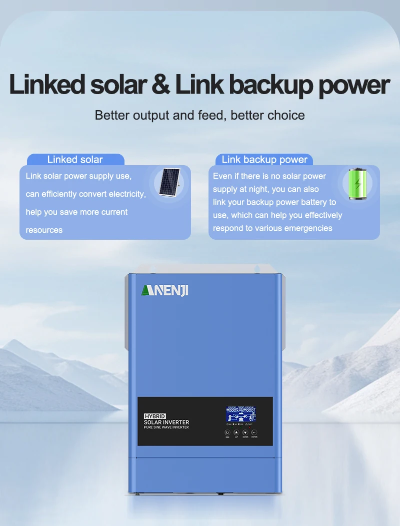 6.2KW 4KW 2KW MPPT Hybrid Solar Inverter Pure Sine Off Grid Tie 230VAC  PV 500V