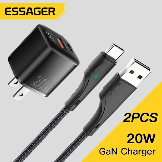 Essager 20w Gan Usb Type C Charger Pd Fast Charge Phone Qc 3.0 Quick  Chargers For Iphone 14 13 12 11 Pro Max Mini Ipad Charging - Mobile Phone  Chargers - AliExpress