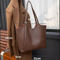 Sac fourre-tout en cuir véritable naturel pour femmes, sac à main en cuir de vache souple de grande capacité, sacs à bandoulière de luxe pour dames 5