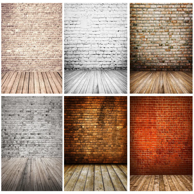 

ZHISUXI Vinyl Custom Vintage Brick Wall Wooden Floor Photography Backdrops Photo Background Studio Prop 21712 YXZQ-07