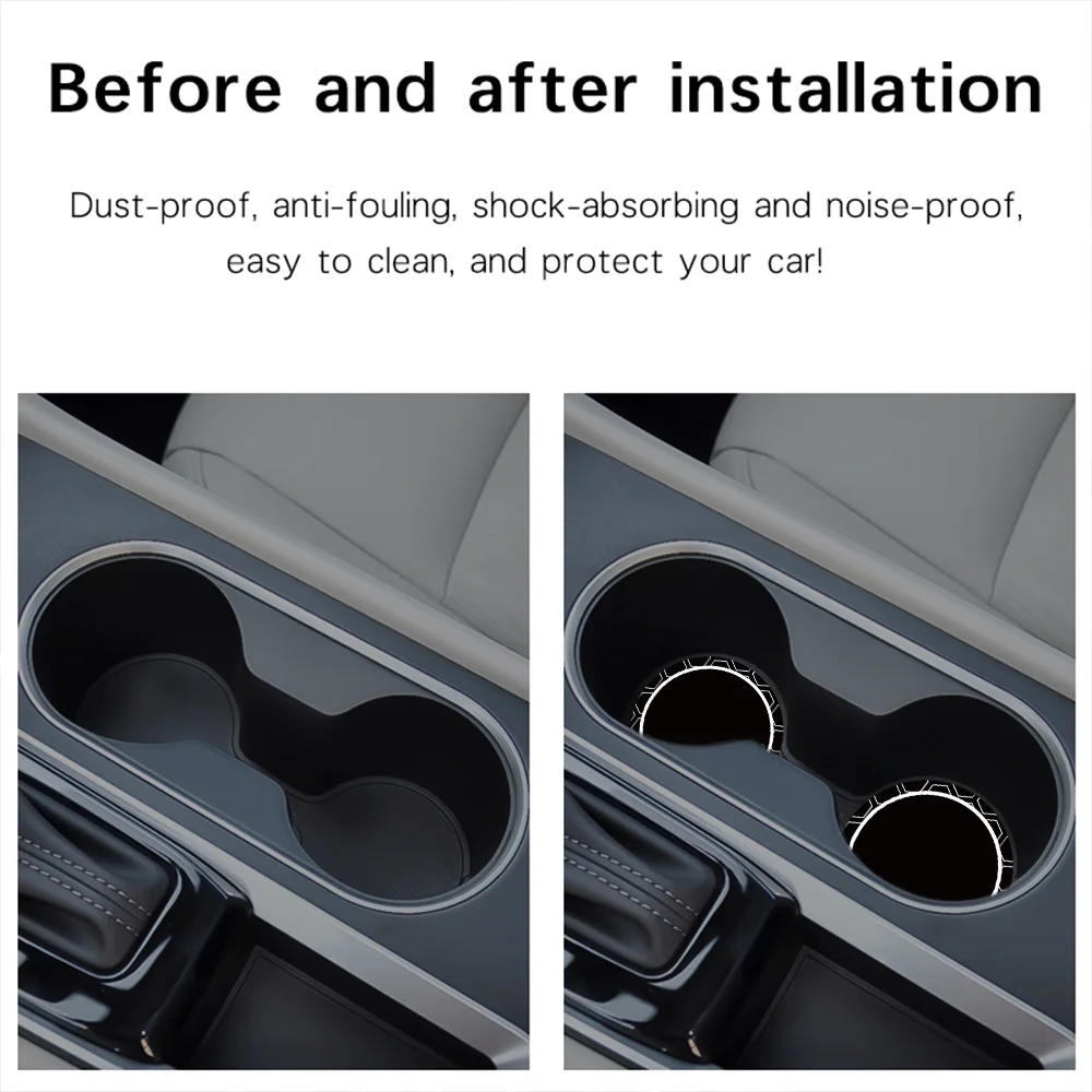 Silica Gel Car Coasters Anti-slip Pad 2PCS For Toyota GR GAZOO Racing GR-Sport Car-Styling Auto Anti-skid Cup-Holder Accessories