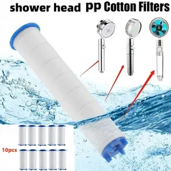 10pcs PP Cotton Filter Element Shower Head Filter Shower Head High Pressure Purifying Water Quality Showerhead Filter Element