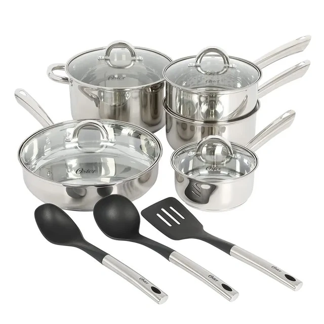 Stainless Steel Cookware Set One Layer of Aluminum Core Sandwiched Between  2 Nickel Free Ss Layers - China Cookware and Stainless Steel Cookware price