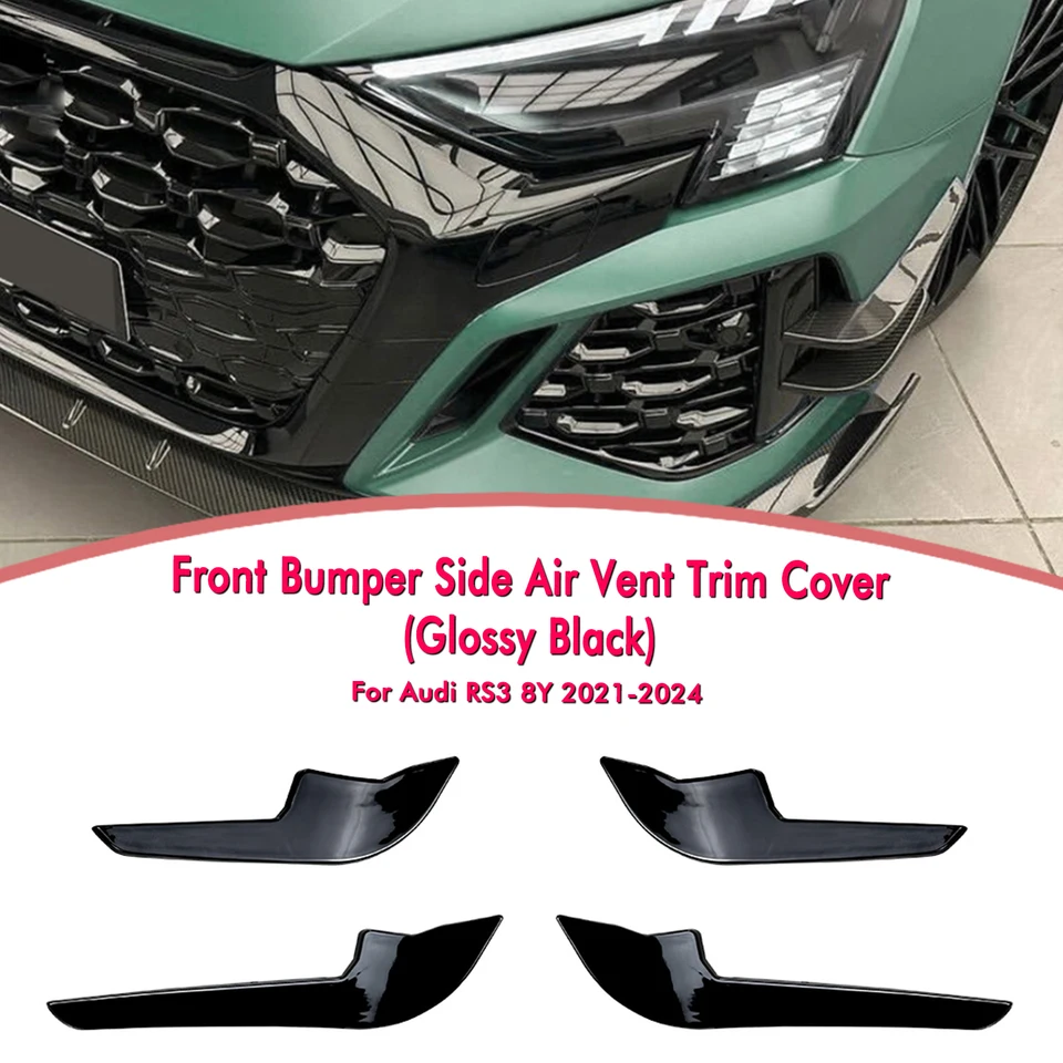 Aileron Avant Audi A3 Sportback 8Y 2020-2024 - Kit Carrosserie Fibre Carbone Rouge | Becquet Pare-chocs, Protection Et Style Sportif