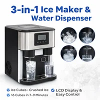 Machine à glaçons 3-en-1 : glaçons pilés, distributeur d'eau froide, fabrication rapide de glace pour la maison, le café, le bureau, le bar 1