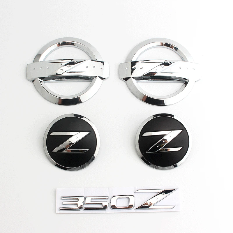 

1 Set Silver/Black 350 Z Car Body Side Front Hood Emblem Badges Stickers for Fairlady Z33 350Z