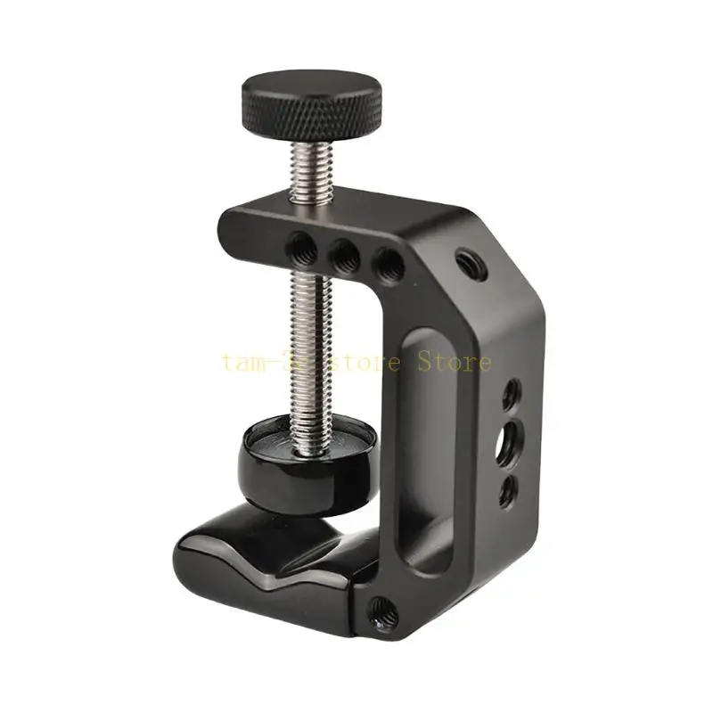 Camera C-Clamp Aluminum Multifunctional C Type Clip Desk Mount Stand with 1/4" 3/8" Screw Hole for DSLR Fill Light D0UA