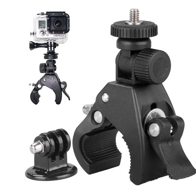 Camera Tripod Mount+adapter Handlebar Clamp Roll Bar For Gopro Hero 1 2