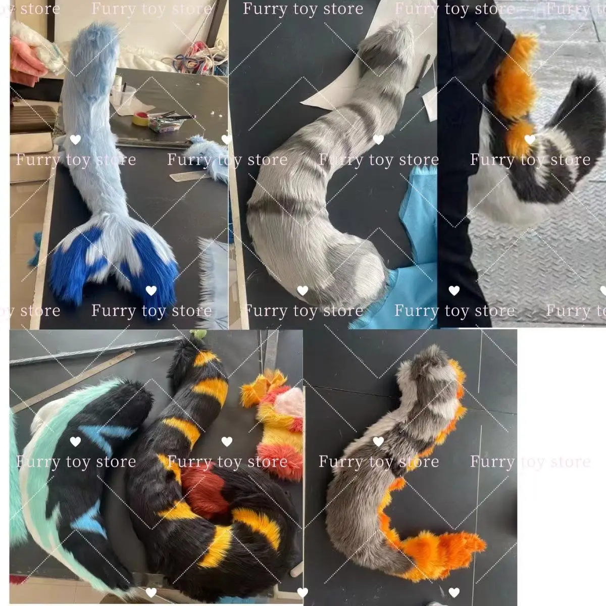Furry Tail Fursuit Kigurumi Animal Cute Cosplay Costume Furry Suit Accessories Deer Hare Sheeptail Cartoon cosplay costumes