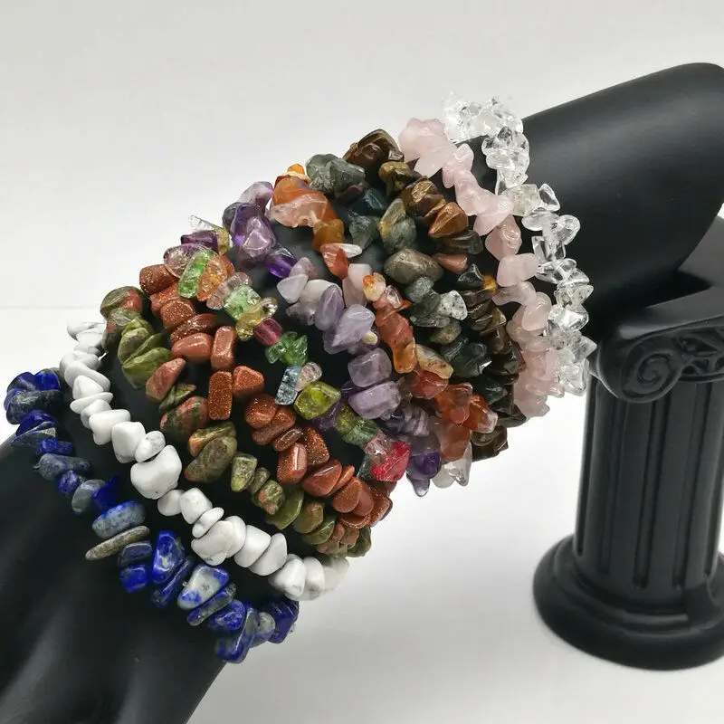 Fashion Natural Crushed Stone Couple Bracelet Crystal Crushed Stone Bead Gift Female Natural Crystal Meaning Auspicious