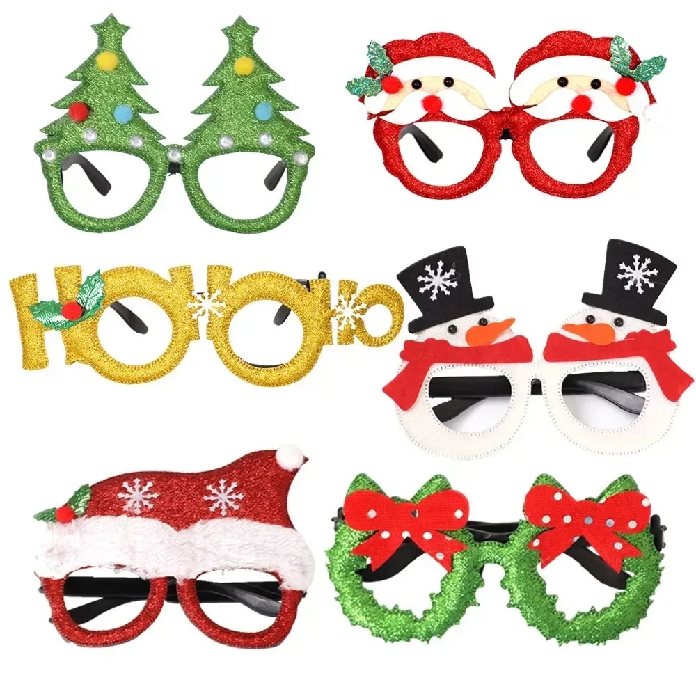 Christmas Decorations Glasses Plastic Decorative Party Costume Accessory Photo Props