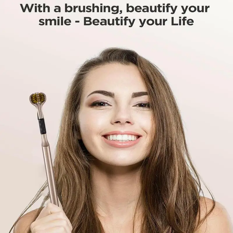 Three Sided Toothbrush With Ergonomic Handle Manual Cleaning Tooth Brushes Bad Breath Teeth Care Tool For Human Dog Cat