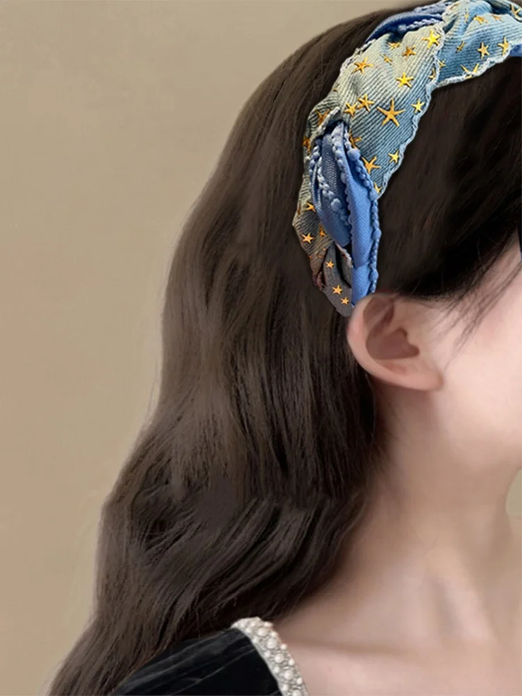 고한 인모 랩 U7064 고한 인모 랩 빈티지 청바지 루즈한 여성용 다목적 고한 인모 랩 인모 랩 고한 인모 랩