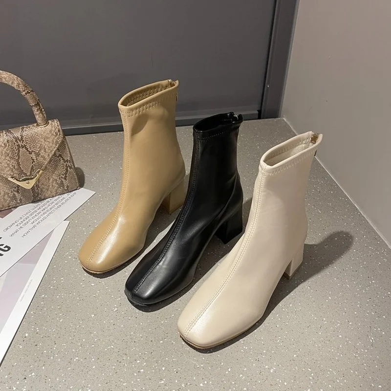 2022 Fashion Warm Plush Snow Boots Ladies Pu Leather Shoes Winter Ladies Casual Botas Mujer Spring Women's Ankle Boots