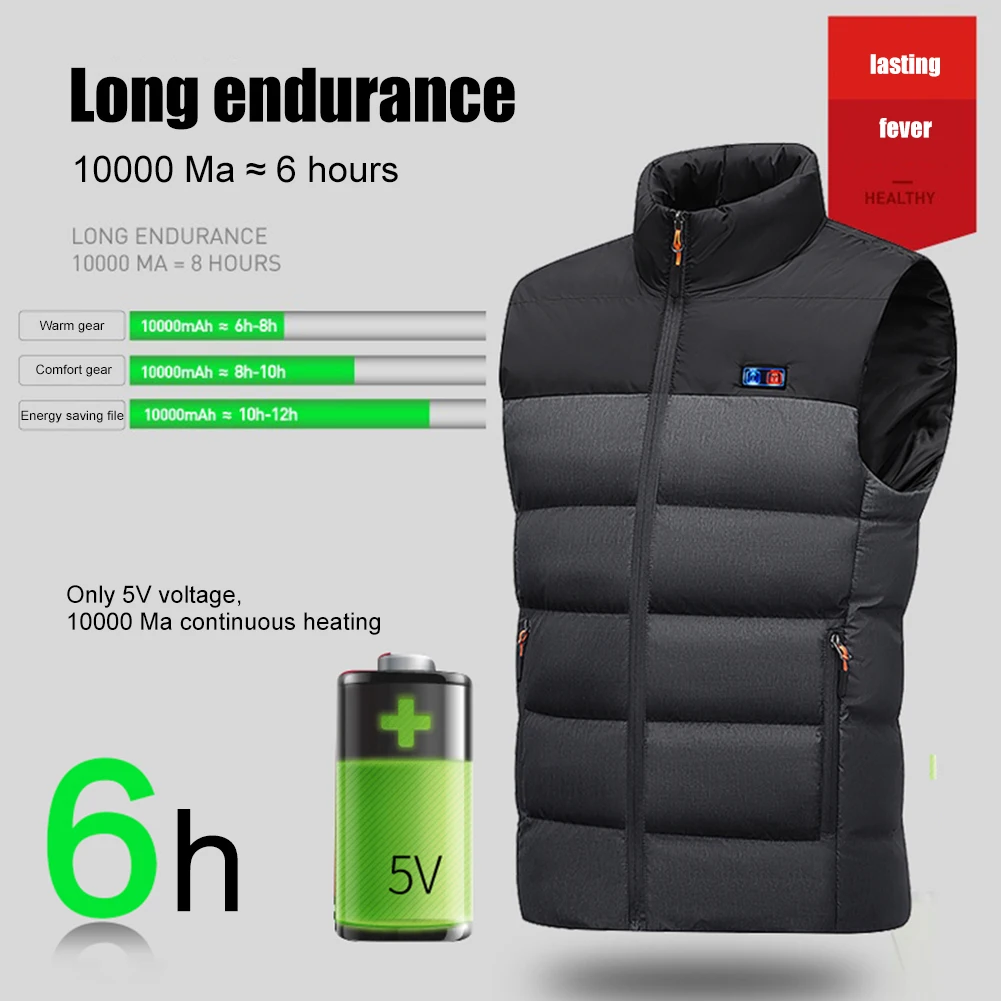 11 Places Heated Jackets Men Hunting Jackets Winter Outdoor Coat Hooded Electric Heated Vest Thermostatic Winter Hunting