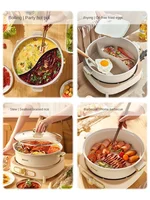 Large-capacity Separable Electric Cooker for Home Use,Yin and Yang Hot Pot, Multi-functional Non-stick Frying andStir-frying Pot 2