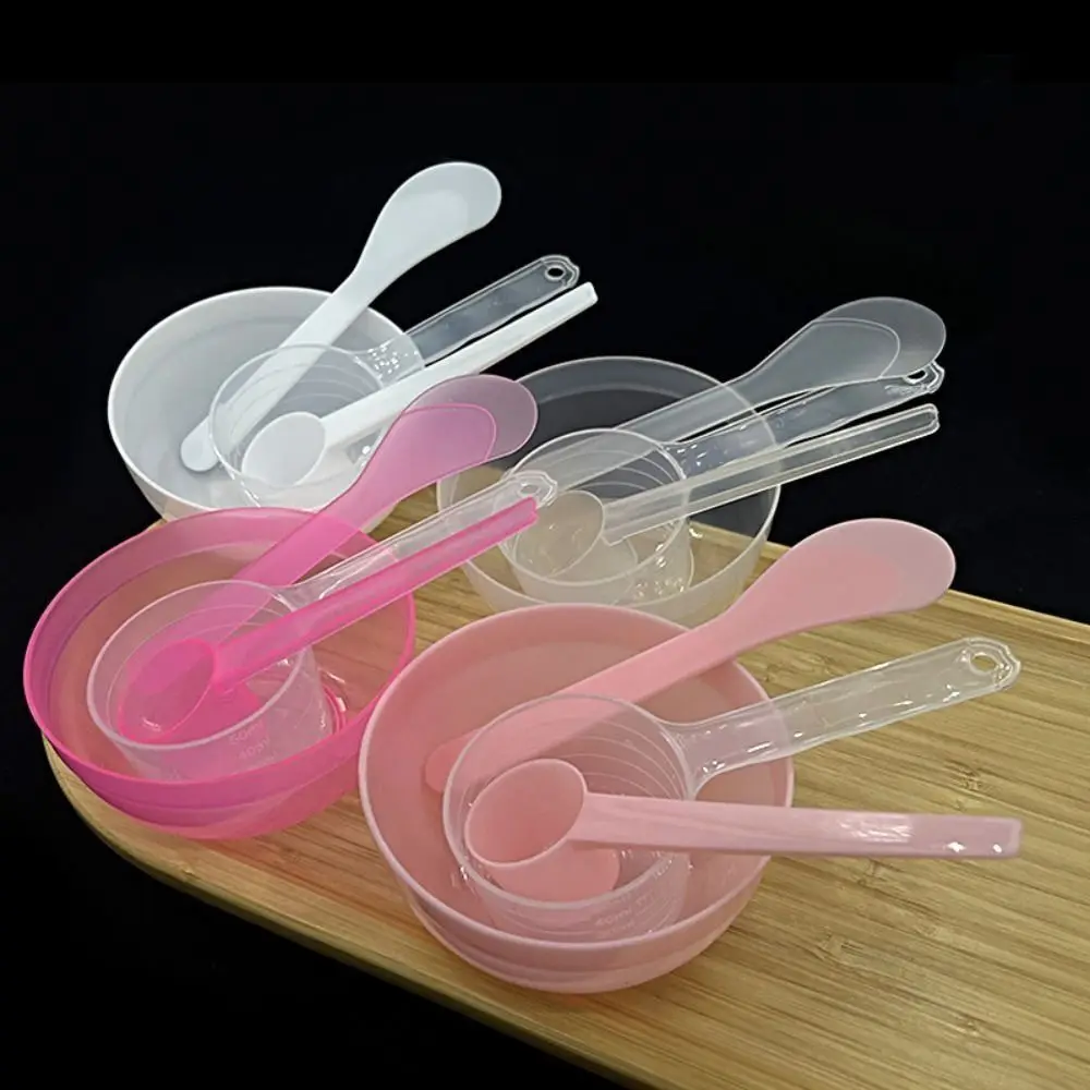 Plastic 4Pcs Mask Tool Set Durable DIY Set Beauty Tools Measuring Spoon Face Mask Mixing Bowl Set