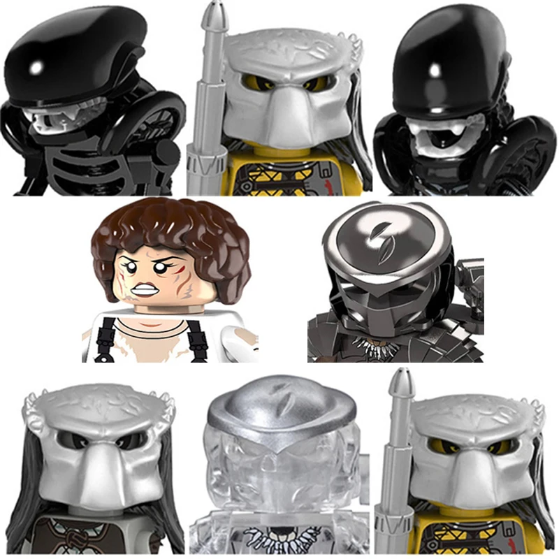 NEW Style!! Terminator vs Alien Battle Building Blocks Christmas Action Figure Set