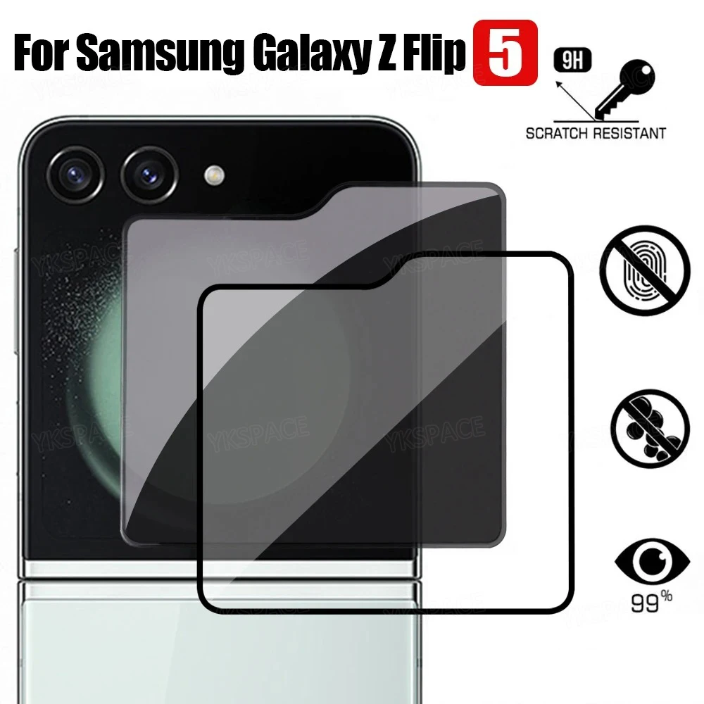 2-Pack Privacy Anti-Spy HD Clear 9H Tempered Glass Flip Screen Protector