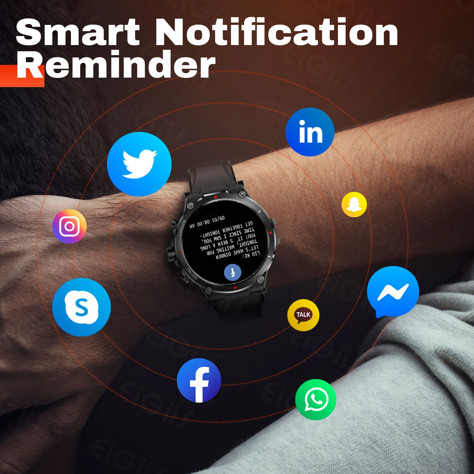 EIGIIS Smart Watch Men 1.39'' IPS Screen Bluetooth Call Wrist