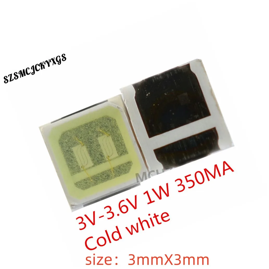 

100PCS SMD LED 3030 Chips 1W 3V-3.6V 350MA Cool white Beads For LED Lighting White Warm Surface Mount PCB Emitting Diode Lamp