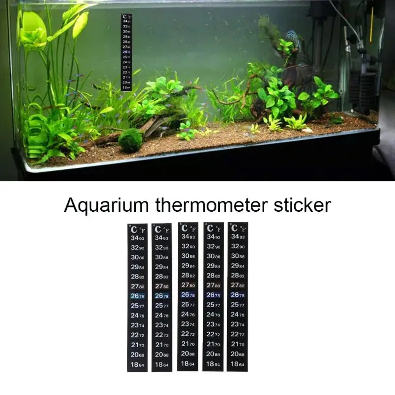 

Aquarium Thermometer Sticker Fish for Tank Brewing Temperature Strip Adhesive 5