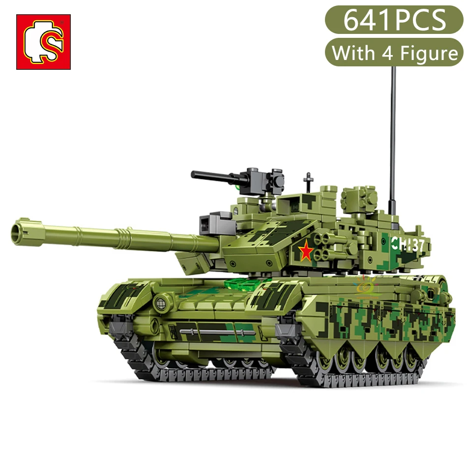 SEMBO Military Weapon 99A Tank Model Building Blocks Boys WW2 Army Soldiers Educational DIY Figures Bricks Toys For Children wood blocks for crafts Blocks