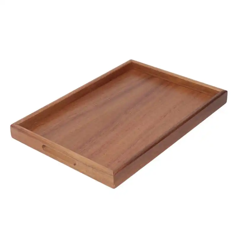 

Bamboo Serving Tray Rectangle Sturdy Compact Multifunction Bamboo Vanity Tray for Home